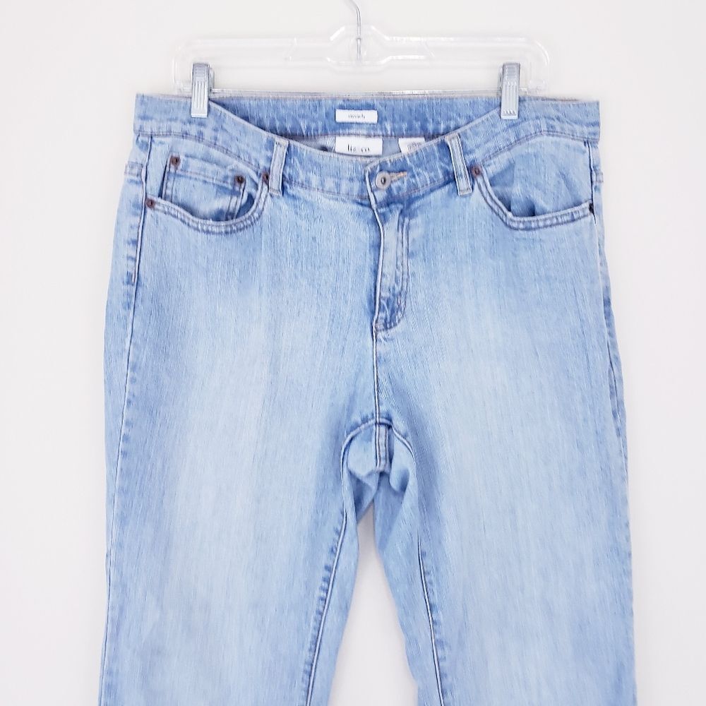 Liz & Co Blue Jeans Straight Leg High Rise Mom Jean Vintage Size 12 Regular - Picture 5 of 7